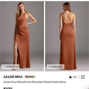 Azazie Mika Cedar Rose One Shoulder Dress